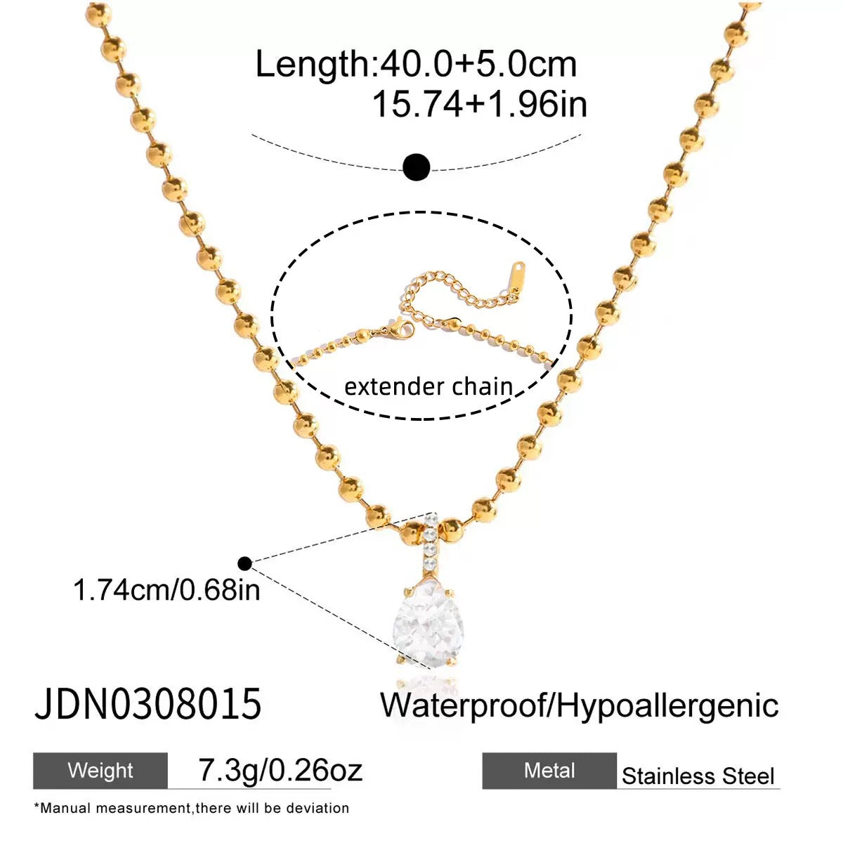Teardrop Zircon Necklace