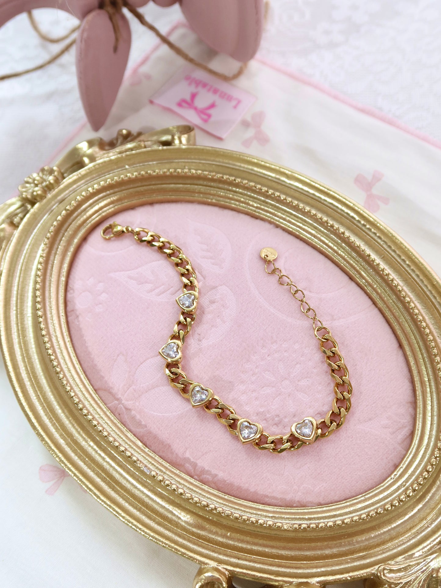 Sparkling Heart Zircon Bracelet