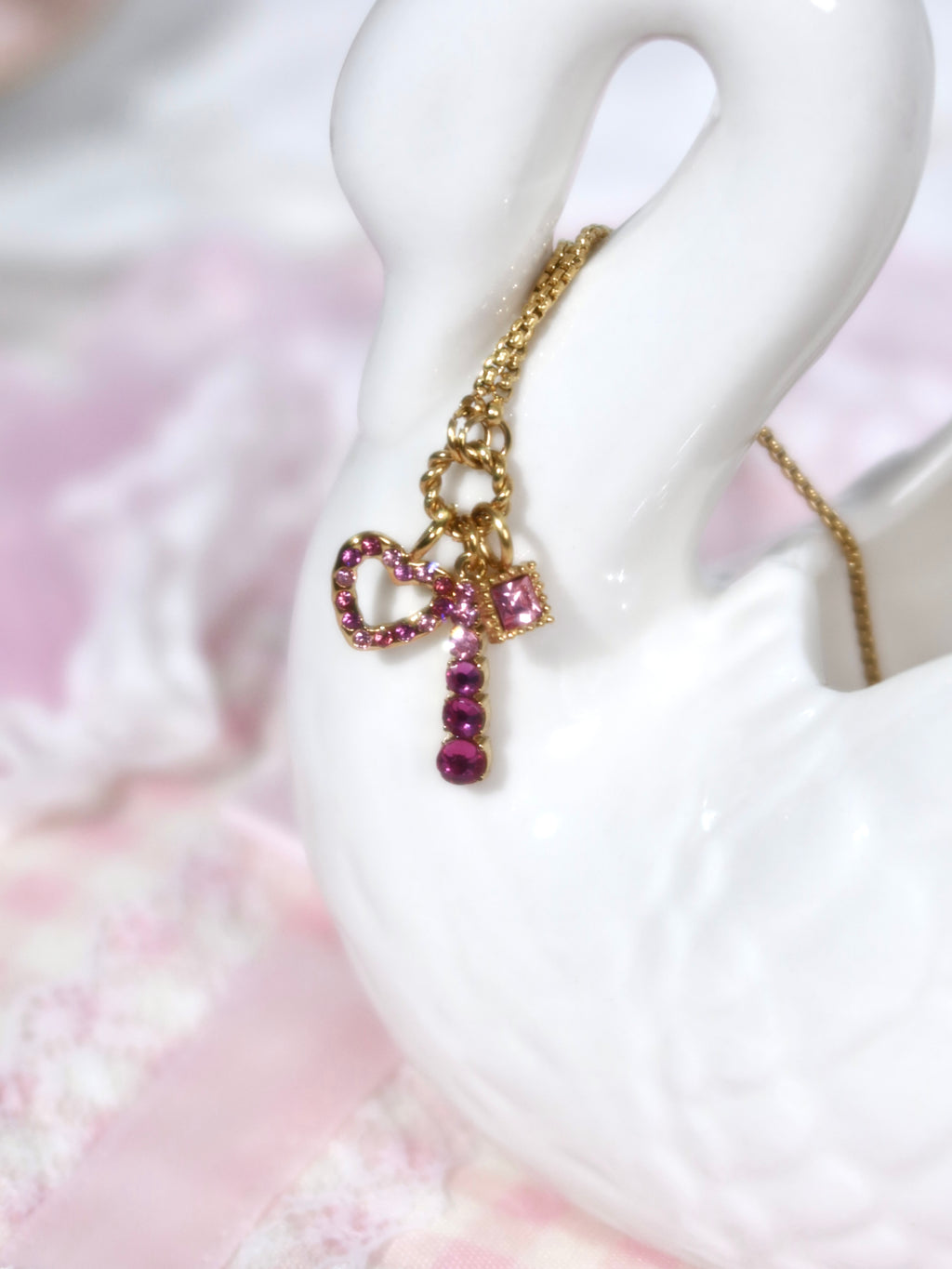 Pink Crystal Heart Necklace