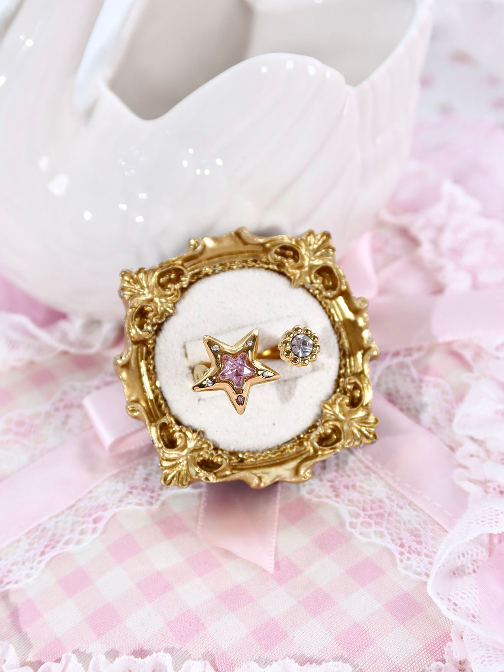 Pink Crystal Star Ring