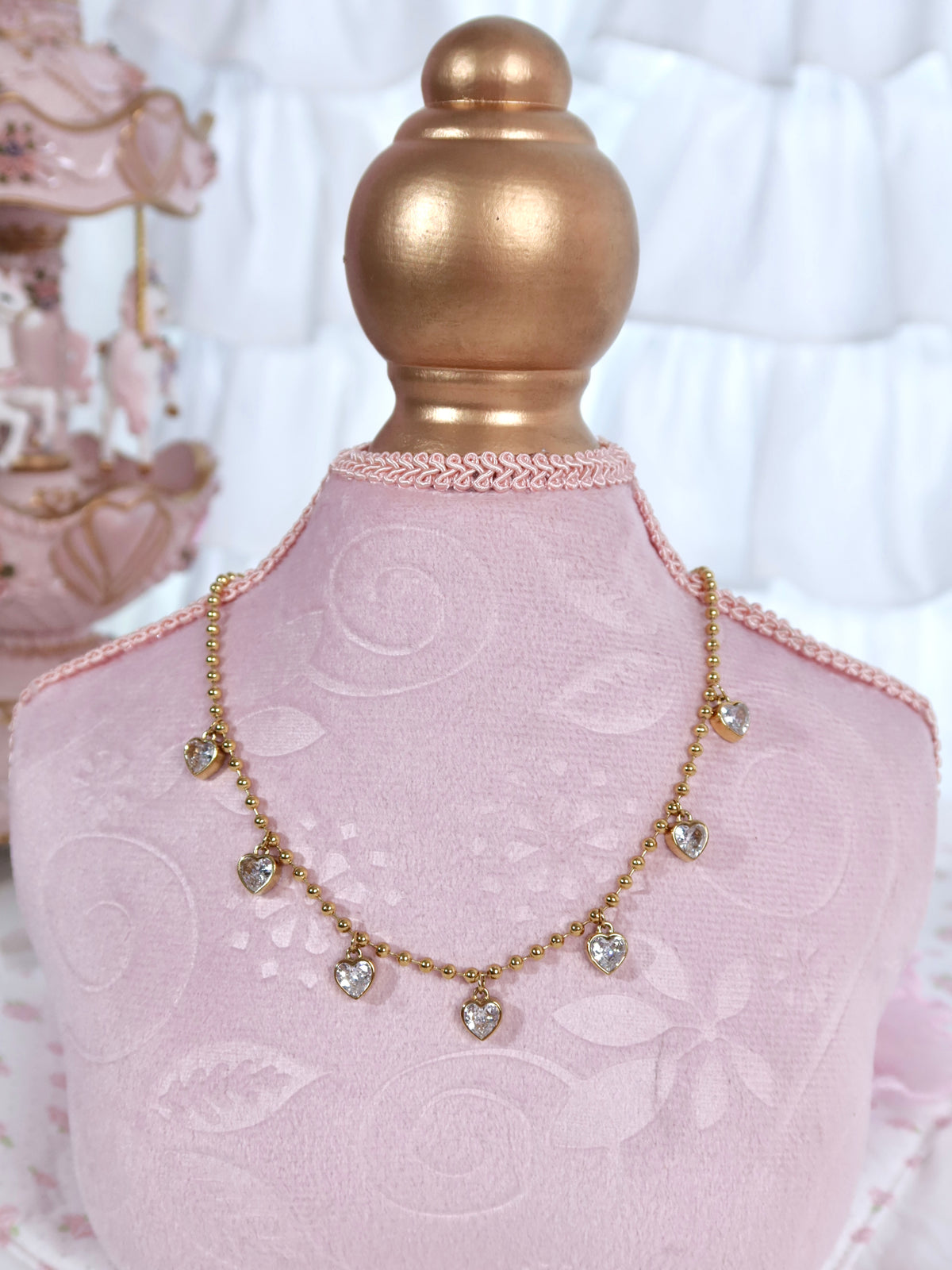 Sparkling Heart Beaded Necklace
