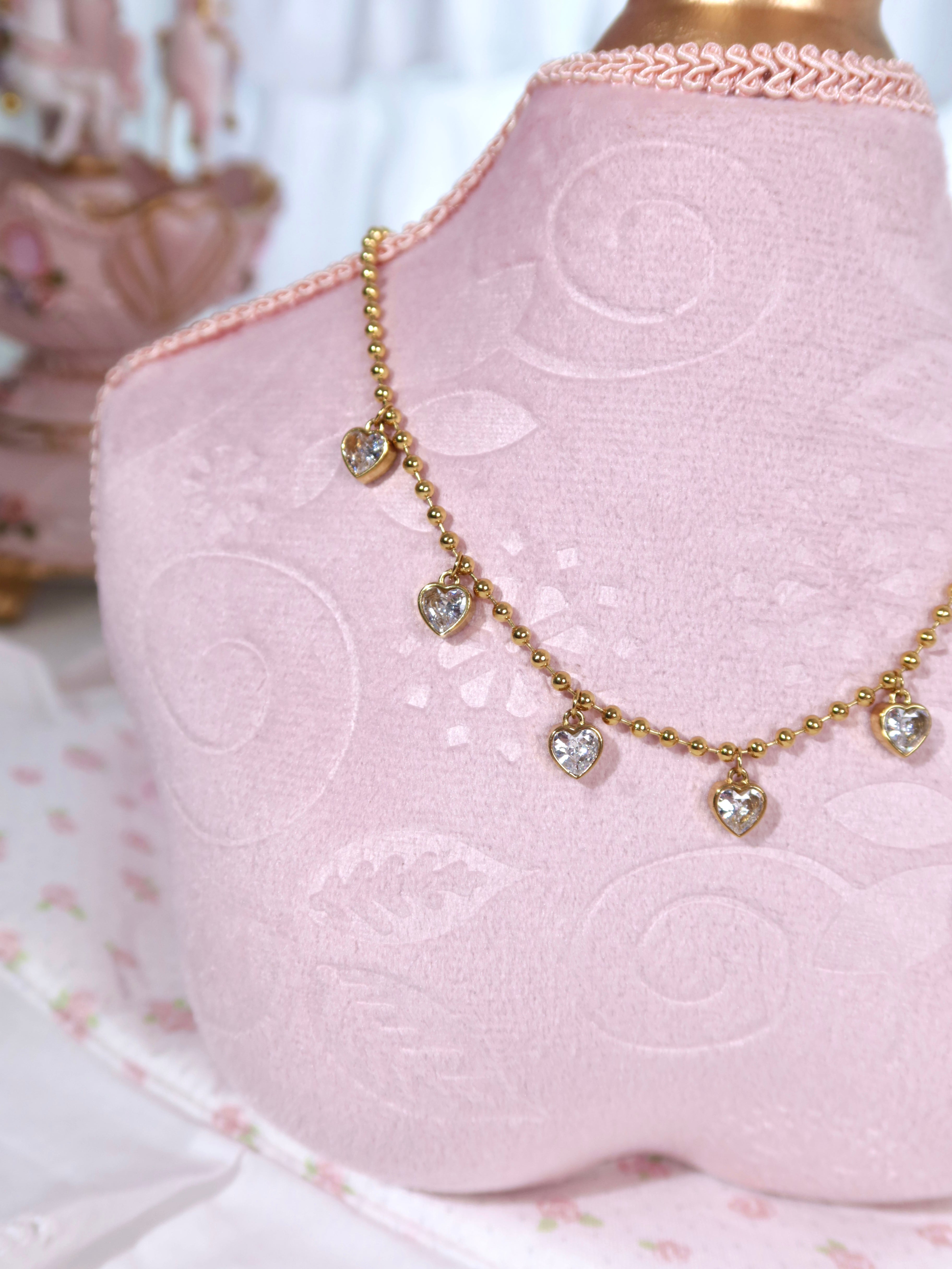 Sparkling Heart Beaded Necklace
