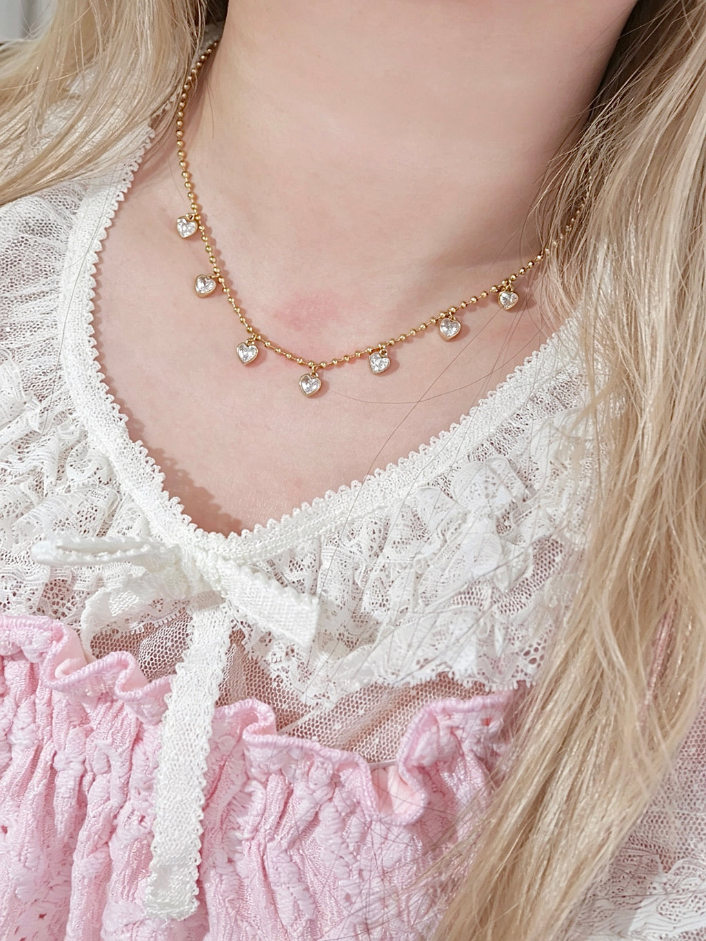 Sparkling Heart Beaded Necklace